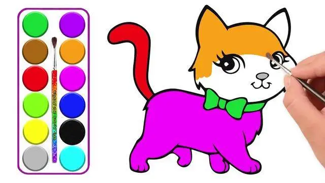 画画可爱小猫咪_可爱小猫咪的绘画图片_绘画猫咪可爱图片小女孩